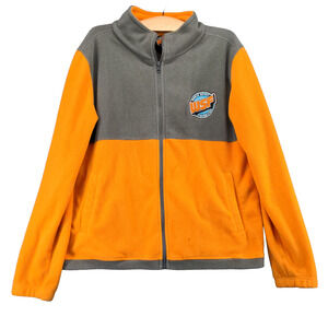 WSF World Spirit Federation Mens Full Zip Fleece Jacket Orange Colorblock S